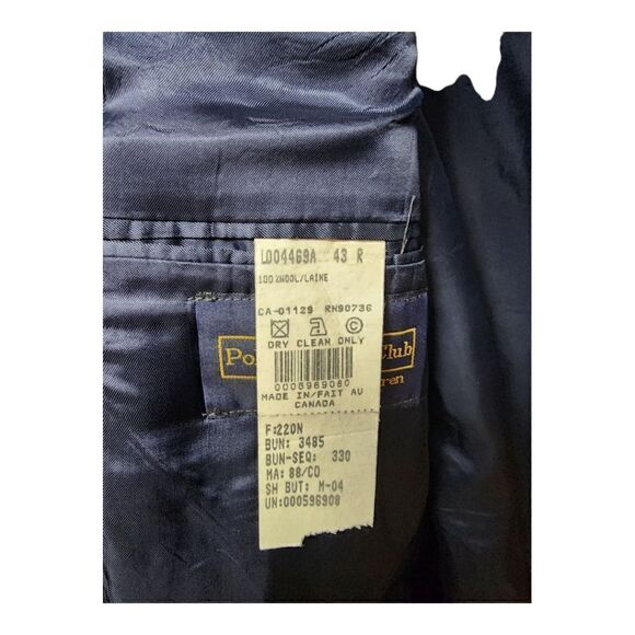 1641 - Polo University Club by Ralph Lauren Blazer/Suit Jacket 43R - Picture 3 of 5